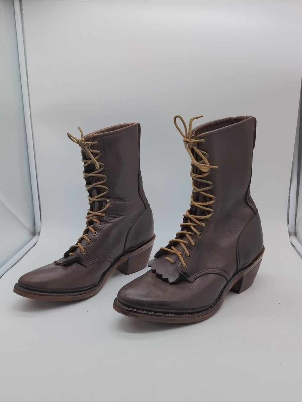 Vintage Chippewa USA 10.5 Roper Leather Boots Justin Heels